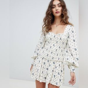 Free People Two Faces ruched waist mini dress Size L